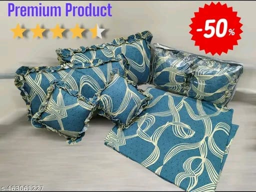 5-Piece King Size Bedsheet Set - Includes 1 Bedsheet, 2 Decorative Cushion Covers, 2 Pillow Covers - Luxury Bedding for Stylish Bedroom