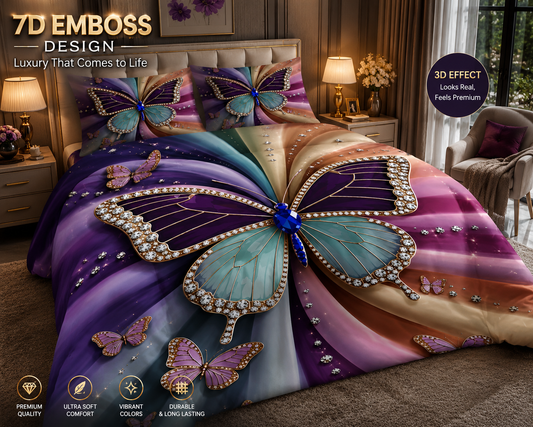 ✨ Premium 7D Embossed Bedsheet Set | Luxury Soft Touch Bedding Collection ✨