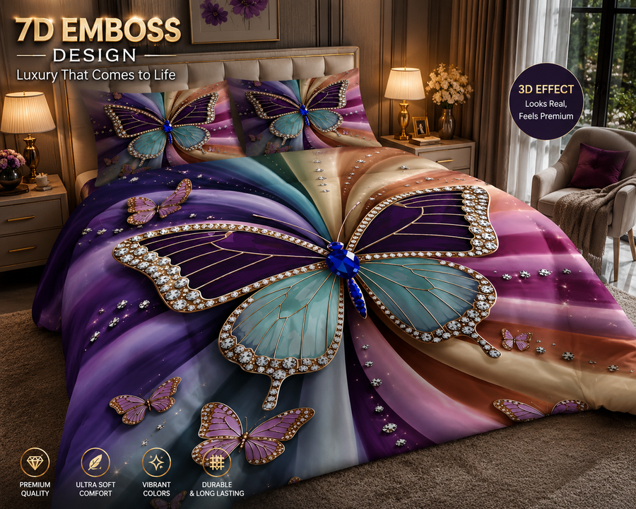 ✨ Premium 7D Embossed Bedsheet Set | Luxury Soft Touch Bedding Collection ✨