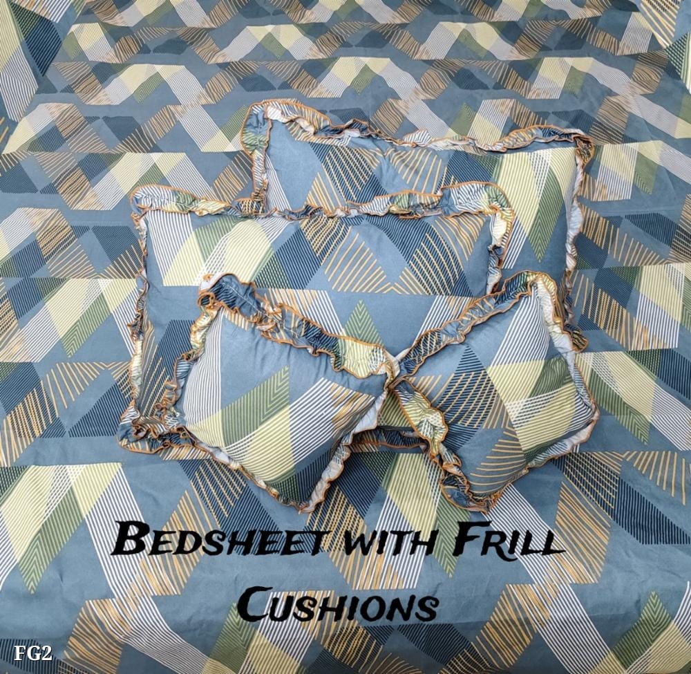 5-Piece King Size Bedsheet Set - Includes 1 Bedsheet, 2 Decorative Cushion Covers, 2 Pillow Covers - Luxury Bedding for Stylish Bedroom