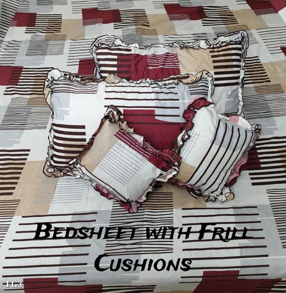 5-Piece King Size Bedsheet Set - Includes 1 Bedsheet, 2 Decorative Cushion Covers, 2 Pillow Covers - Luxury Bedding for Stylish Bedroom