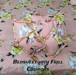 5-Piece King Size Bedsheet Set - Includes 1 Bedsheet, 2 Decorative Cushion Covers, 2 Pillow Covers - Luxury Bedding for Stylish Bedroom