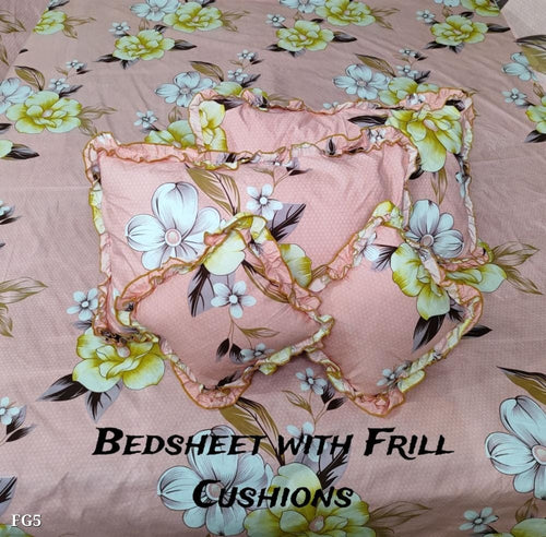 5-Piece King Size Bedsheet Set - Includes 1 Bedsheet, 2 Decorative Cushion Covers, 2 Pillow Covers - Luxury Bedding for Stylish Bedroom