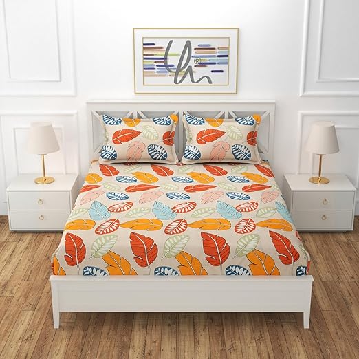 Premium  Elastic Bedsheets With Two Pillow Covers(Buy 1 Get 1 Free)