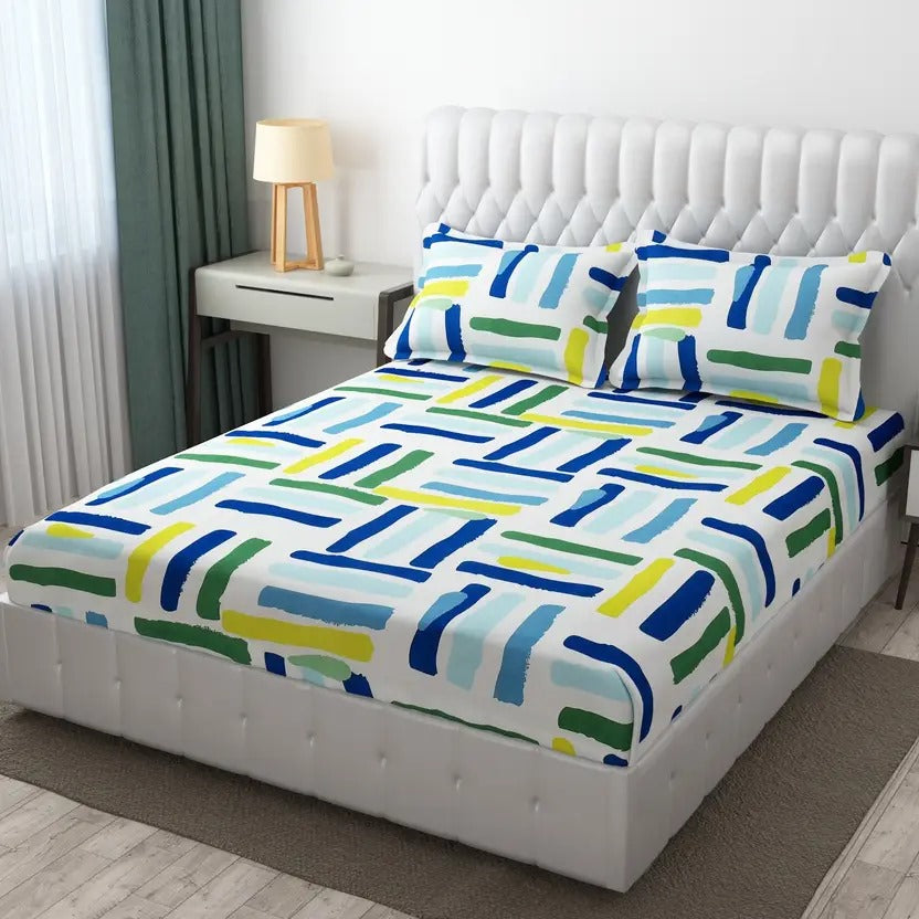Premium  Elastic Bedsheets With Two Pillow Covers(Buy 1 Get 1 Free)