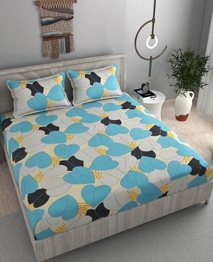 Premium  Elastic Bedsheets With Two Pillow Covers(Buy 1 Get 1 Free)