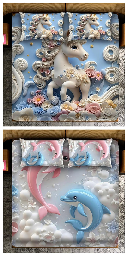 🌸 7D Luxury Panel Bedsheet Combo(King Size 108*108 inch) – Buy 1 Get 1 Free 🌸