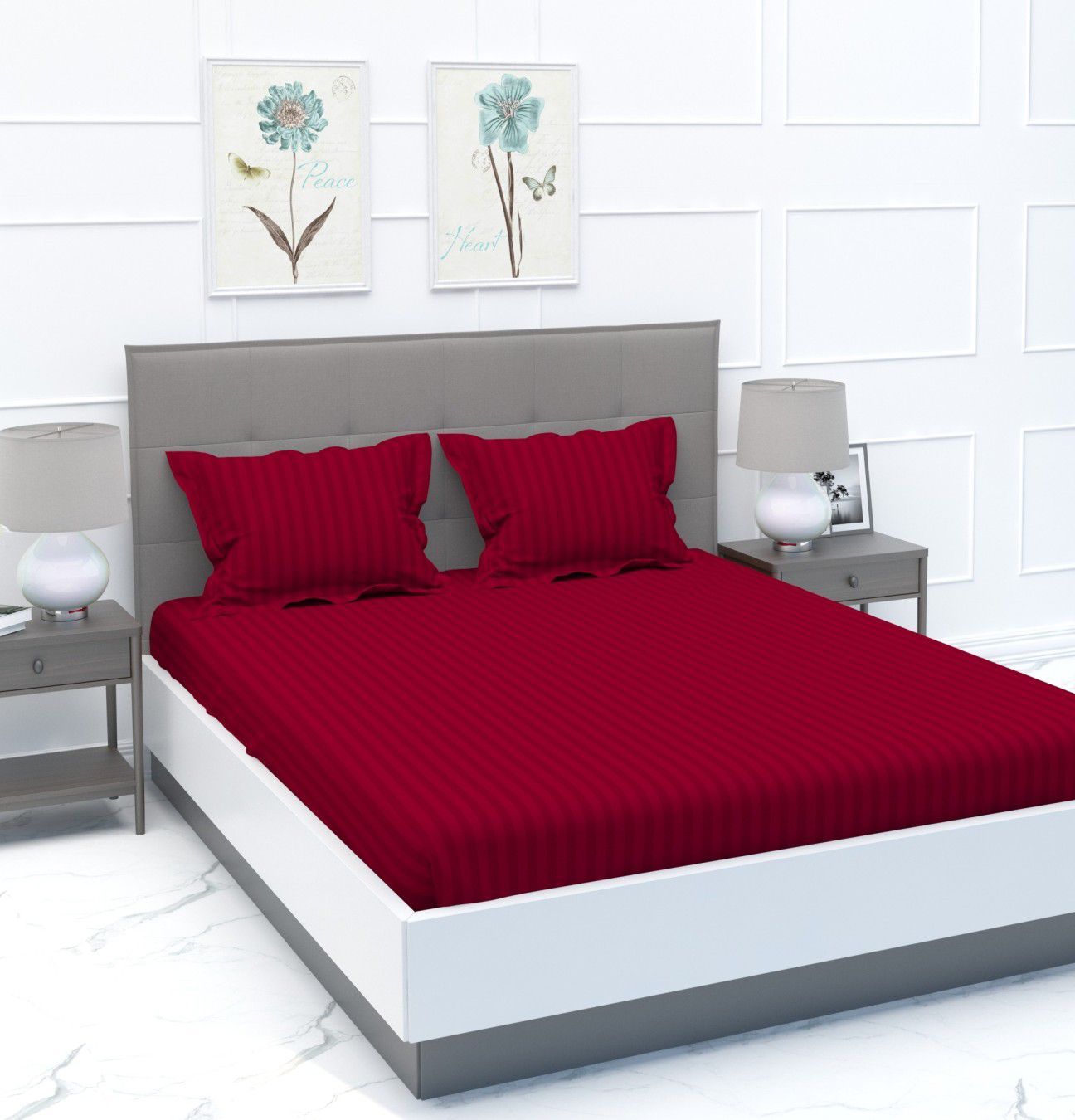 Stripes Solid Color Bedsheet