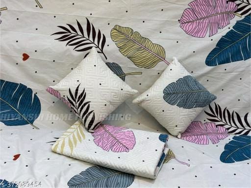 5 Pc Bedsheet Set ( 1 bedsheet + 2 cushions + 2 pillow covers)