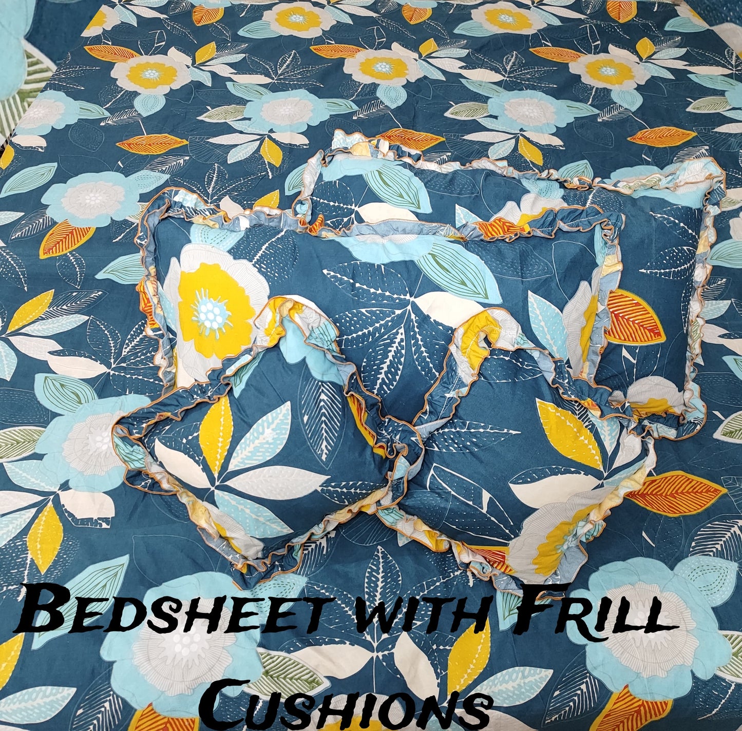 5-Piece King Size Bedsheet Set - Includes 1 Bedsheet, 2 Decorative Cushion Covers, 2 Pillow Covers - Luxury Bedding for Stylish Bedroom