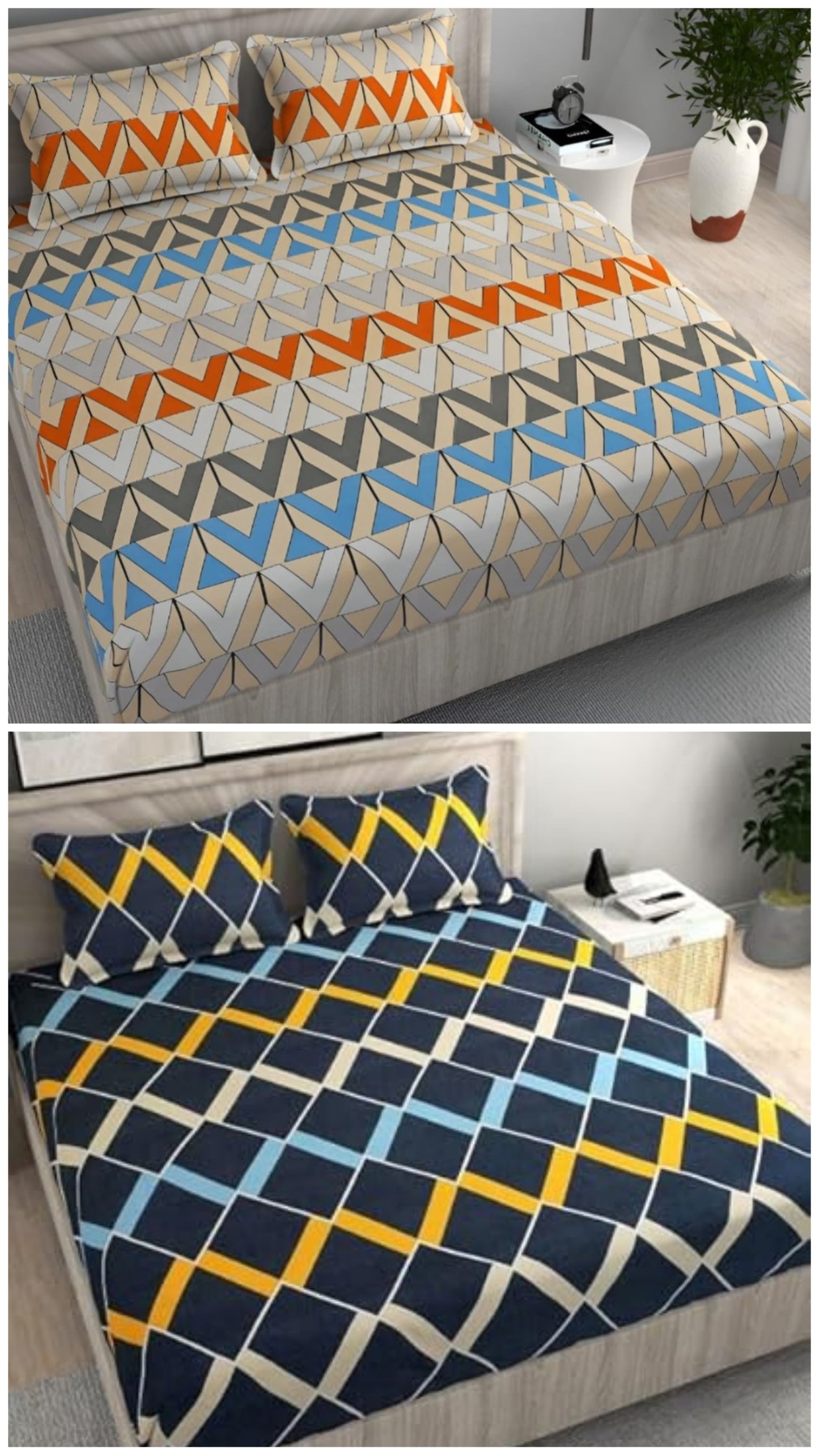 Premium  Elastic Bedsheets With Two Pillow Covers(Buy 1 Get 1 Free)