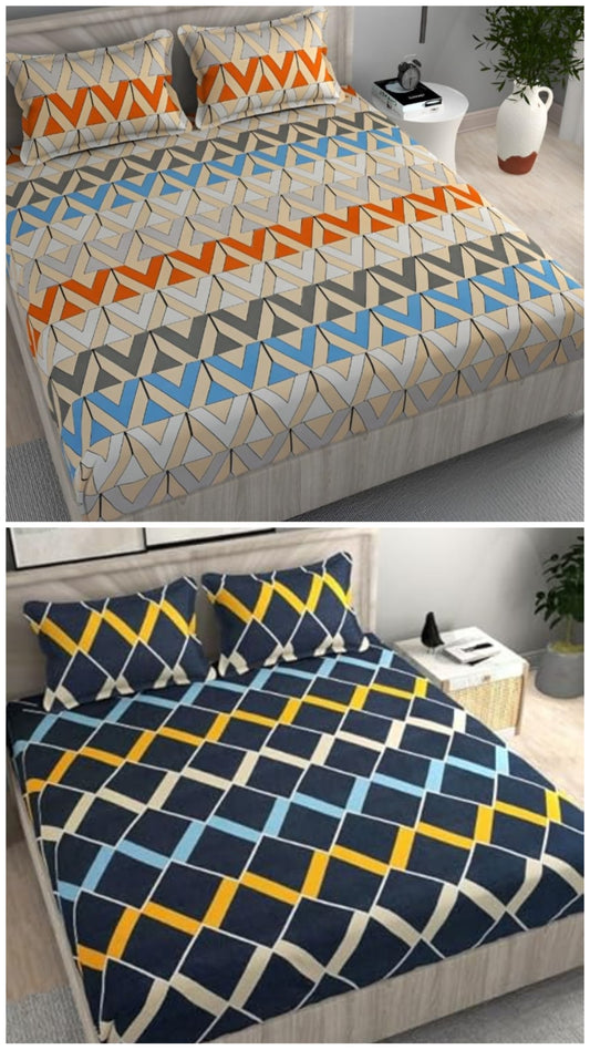 Premium  Elastic Bedsheets With Two Pillow Covers(Buy 1 Get 1 Free)