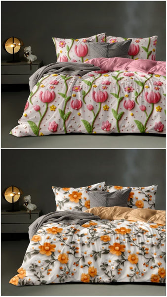 🌸 7D Luxury Bedsheet Combo – Buy 1 Get 1 Free 🌸