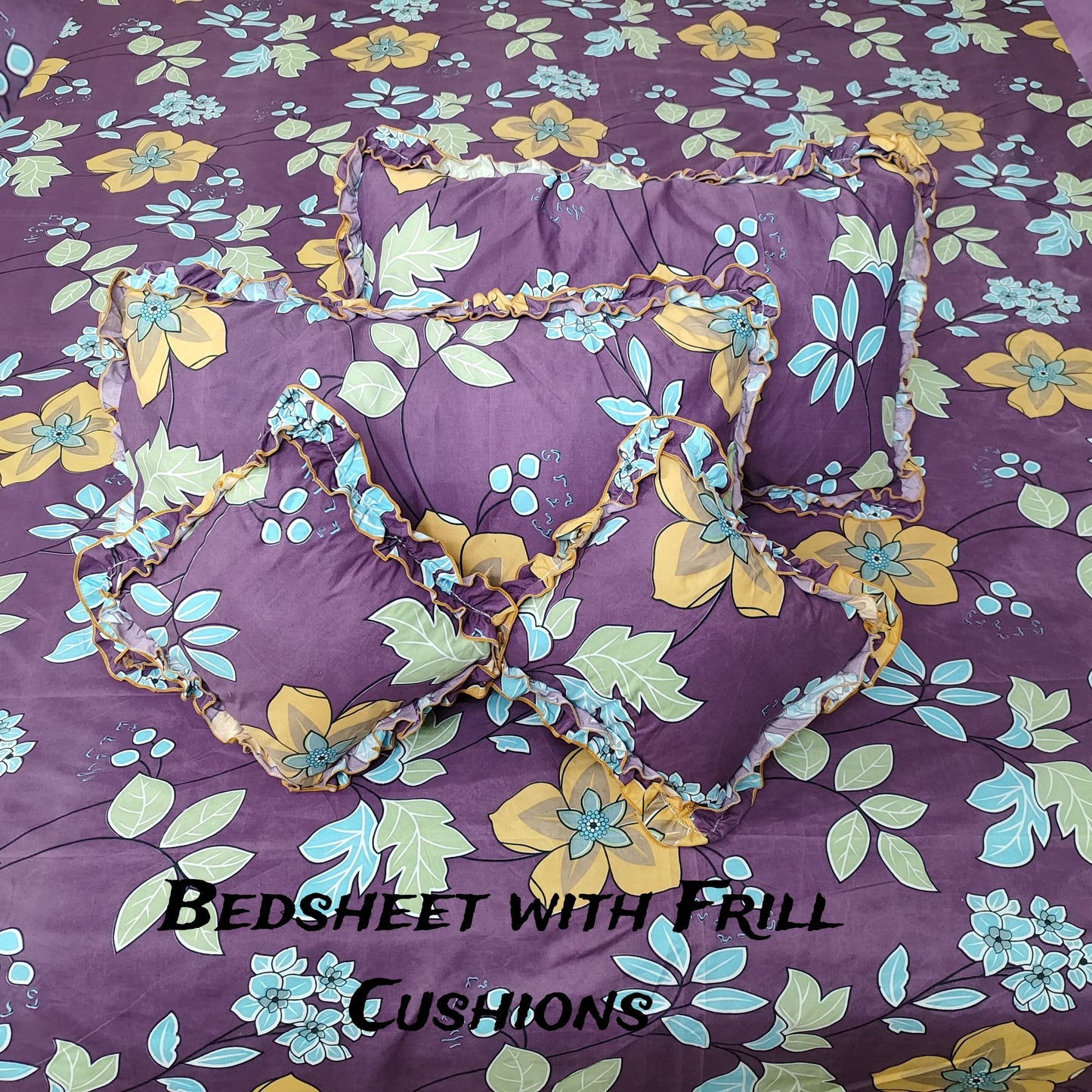 5-Piece King Size Bedsheet Set - Includes 1 Bedsheet, 2 Decorative Cushion Covers, 2 Pillow Covers - Luxury Bedding for Stylish Bedroom