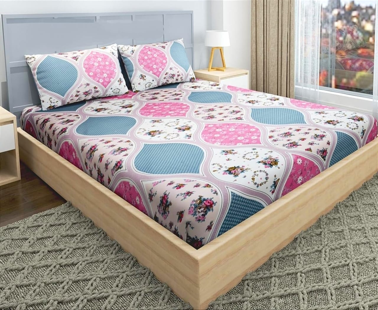King Size Elastic Fitted Cotton Bedsheet